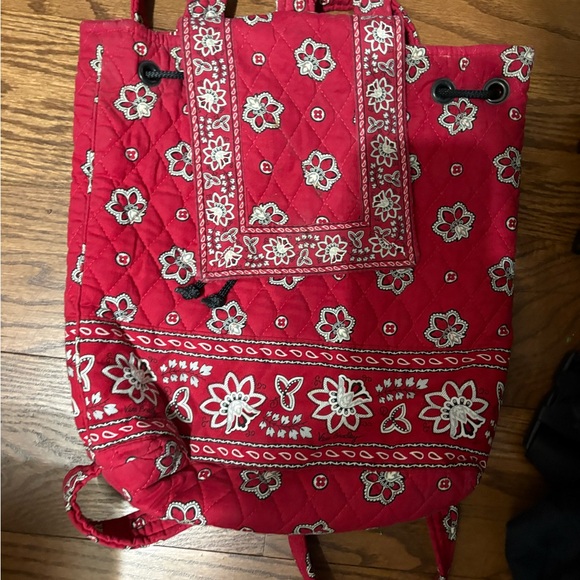 Vera Bradley Red Paisley Backpack - Picture 1 of 2